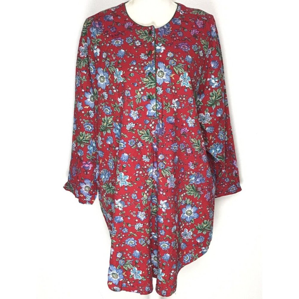 80’s Victoria’s Secret Gold Label Nightie Night Shirt Tunic Oversize Floral M/L